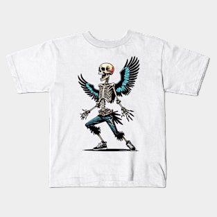 Winged Skull doing celebration Kids T-Shirt